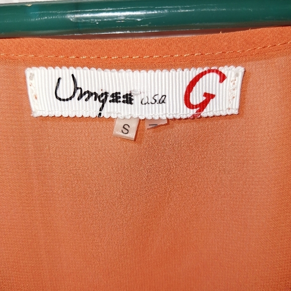 Umgee ladies sheer embellished top in a size small. EUC. 21" PTP, 22.5" length. - Picture 5 of 5